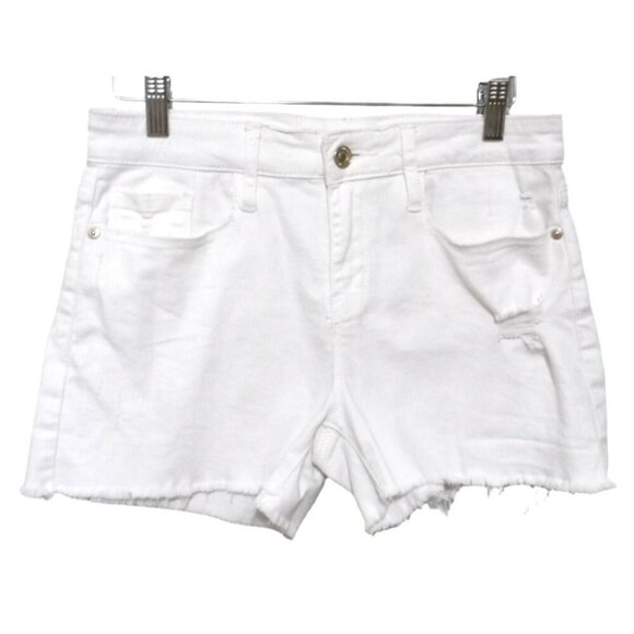 NUMERO white mid rise jean shorts cut off distressed women's size 26 inseam 3" - Picture 1 of 4